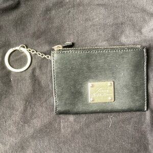 Black Leather Keychain Wallet
